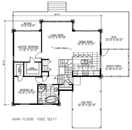 House Plan 50351 First Level Plan