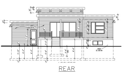 Contemporary Rear Elevation of Plan 50355