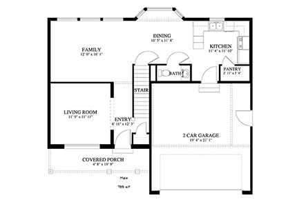 House Plan 50401 First Level Plan