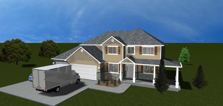 Plan with 4137 Sq. Ft., 7 Bedrooms, 4 Bathrooms, 3 Car Garage Picture 12
