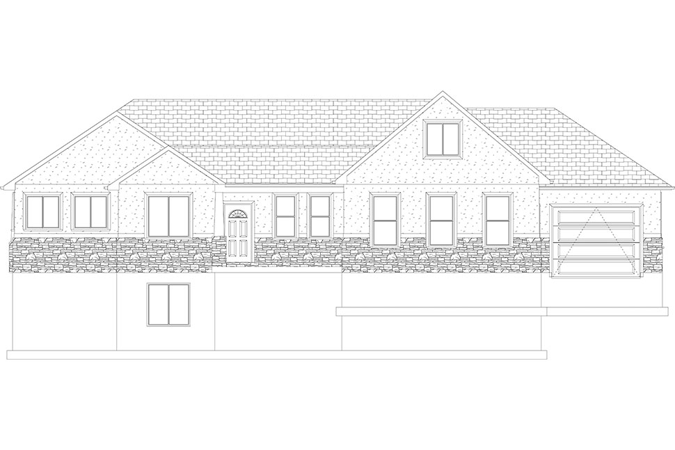 Plan with 3525 Sq. Ft., 5 Bedrooms, 3 Bathrooms, 3 Car Garage Picture 24