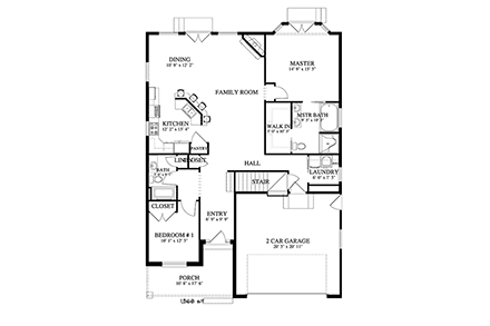 House Plan 50440 First Level Plan