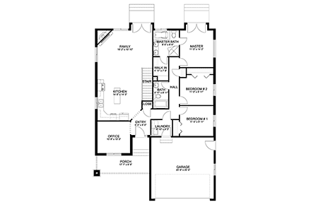 House Plan 50442 First Level Plan