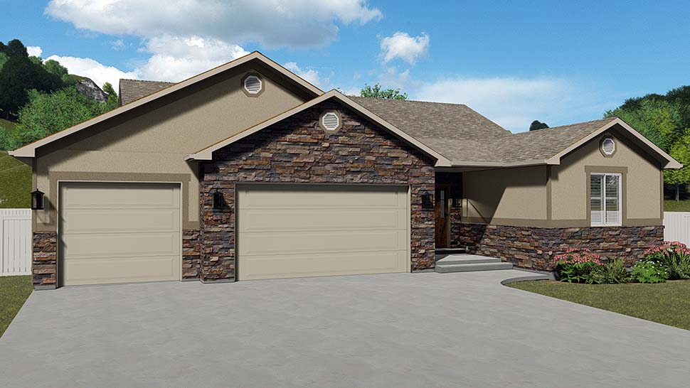 Plan with 3588 Sq. Ft., 5 Bedrooms, 4 Bathrooms, 3 Car Garage Picture 4
