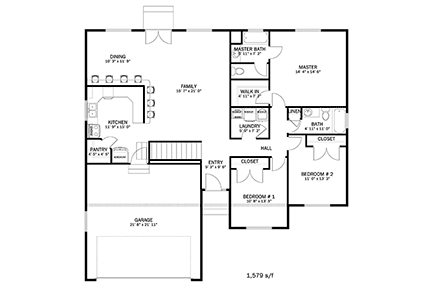 House Plan 50447 First Level Plan