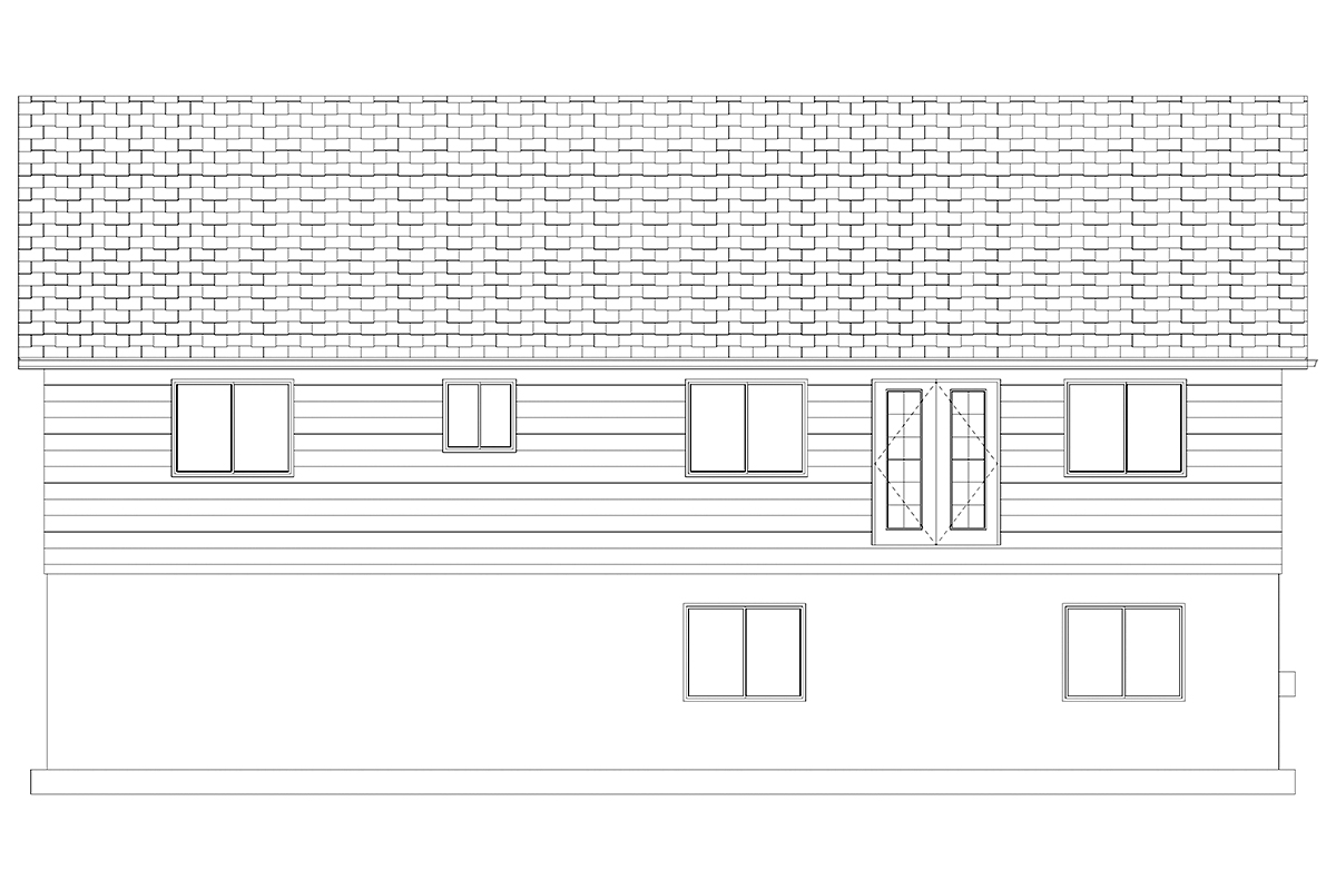 Plan with 3141 Sq. Ft., 5 Bedrooms, 3 Bathrooms, 2 Car Garage Rear Elevation