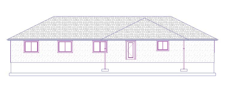  Rear Elevation of Plan 50452