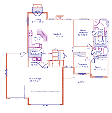 House Plan 50458 First Level Plan