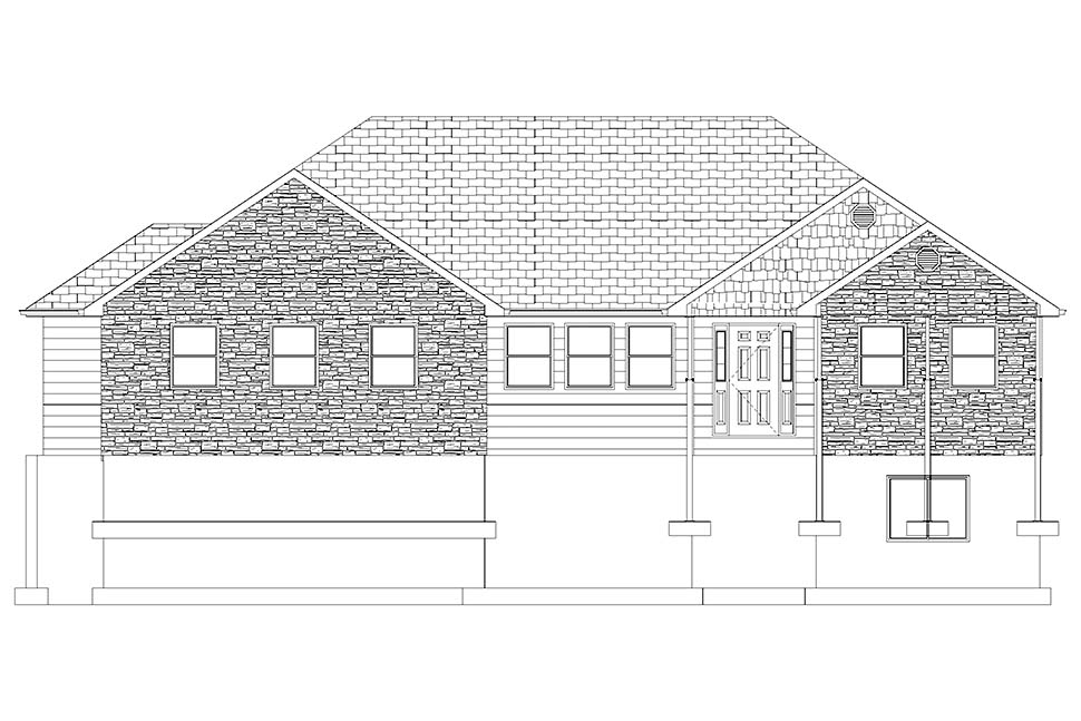 Plan with 4130 Sq. Ft., 6 Bedrooms, 4 Bathrooms, 2 Car Garage Picture 14