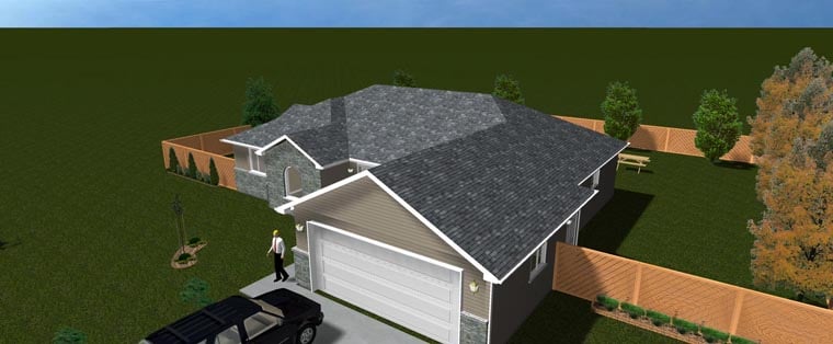 Plan with 3357 Sq. Ft., 5 Bedrooms, 3 Bathrooms, 2 Car Garage Picture 7