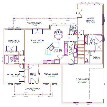 House Plan 50490 First Level Plan