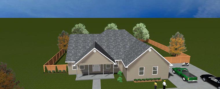 Plan with 3802 Sq. Ft., 5 Bedrooms, 4 Bathrooms, 2 Car Garage Elevation