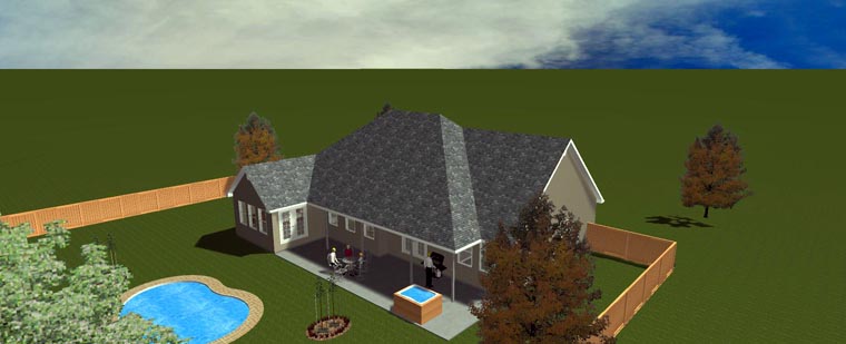 Plan with 3802 Sq. Ft., 5 Bedrooms, 4 Bathrooms, 2 Car Garage Picture 18