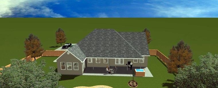 Plan with 3802 Sq. Ft., 5 Bedrooms, 4 Bathrooms, 2 Car Garage Picture 24