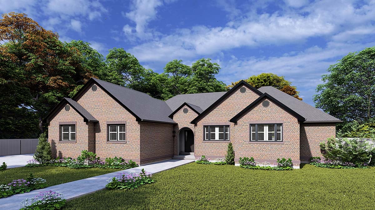 Plan with 4358 Sq. Ft., 6 Bedrooms, 4 Bathrooms, 2 Car Garage Picture 2