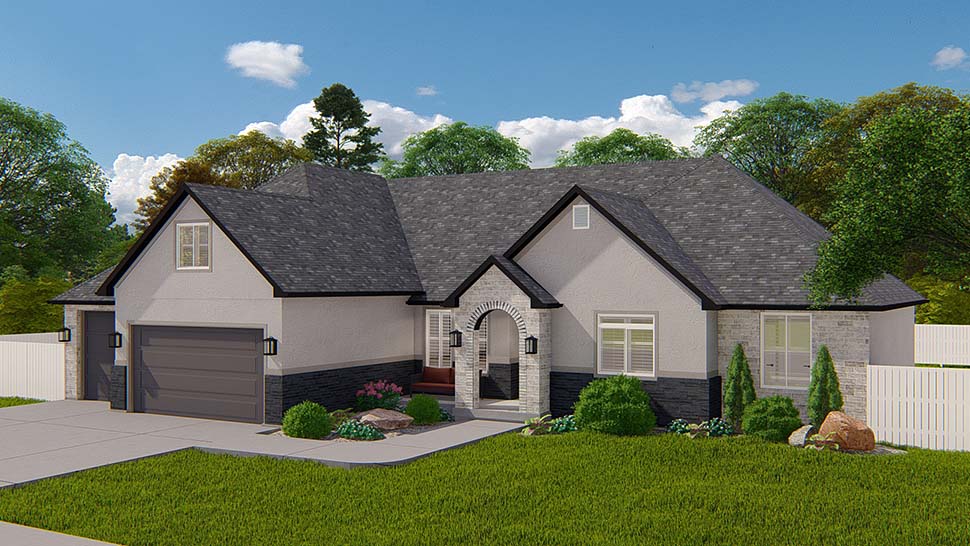 Plan with 4089 Sq. Ft., 7 Bedrooms, 4 Bathrooms, 4 Car Garage Picture 4