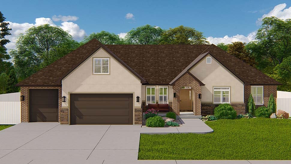Plan with 4089 Sq. Ft., 7 Bedrooms, 4 Bathrooms, 4 Car Garage Picture 5