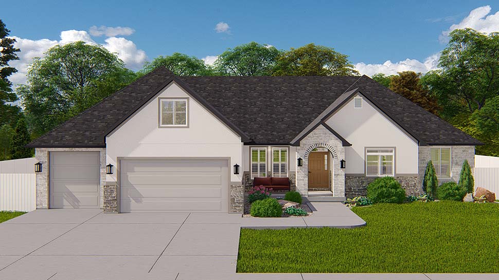 Plan with 4089 Sq. Ft., 7 Bedrooms, 4 Bathrooms, 4 Car Garage Picture 10
