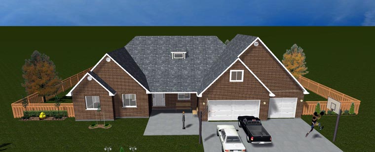 Plan with 4756 Sq. Ft., 5 Bedrooms, 3 Bathrooms, 3 Car Garage Picture 21