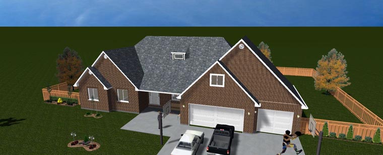 Plan with 4756 Sq. Ft., 5 Bedrooms, 3 Bathrooms, 3 Car Garage Picture 23