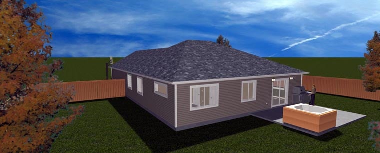 Plan with 1552 Sq. Ft., 3 Bedrooms, 2 Bathrooms, 2 Car Garage Picture 14