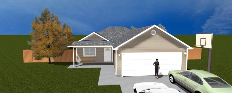 Plan with 1552 Sq. Ft., 3 Bedrooms, 2 Bathrooms, 2 Car Garage Picture 6