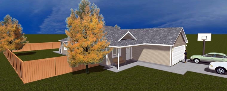 Plan with 1552 Sq. Ft., 3 Bedrooms, 2 Bathrooms, 2 Car Garage Picture 9