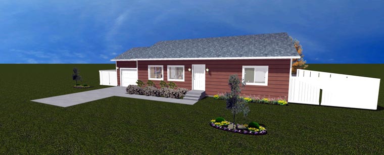 Plan with 1190 Sq. Ft., 2 Bedrooms, 1 Bathrooms, 1 Car Garage Picture 8