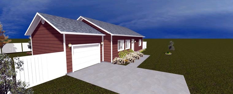 Plan with 1190 Sq. Ft., 2 Bedrooms, 1 Bathrooms, 1 Car Garage Picture 9