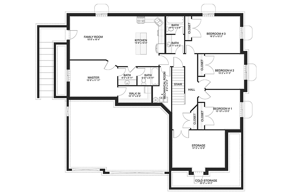 Craftsman Lower Level of Plan 50526