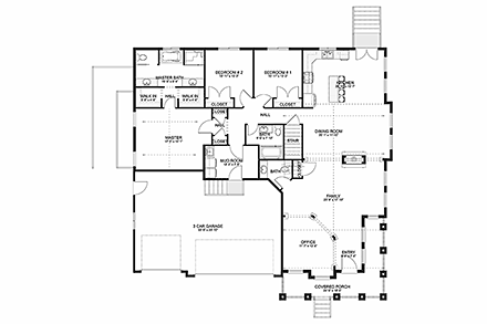 House Plan 50526 First Level Plan