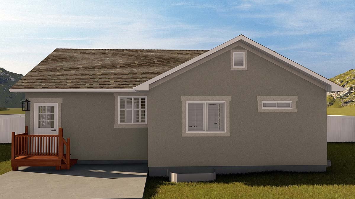 Traditional Rear Elevation of Plan 50527