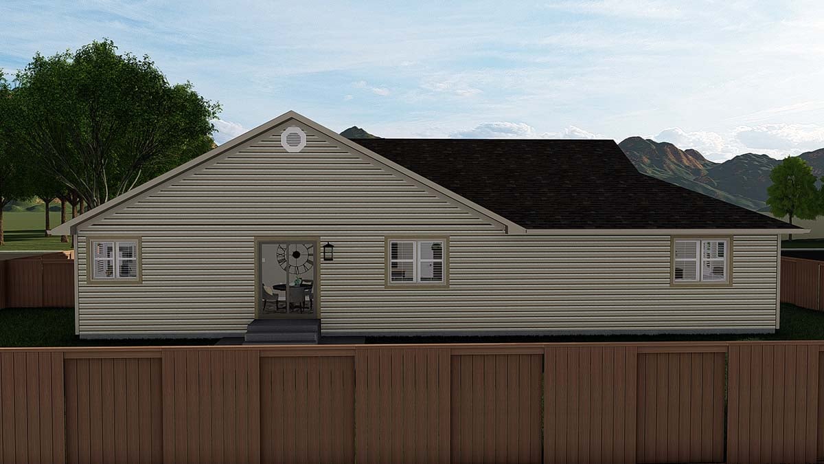 Ranch Traditional Rear Elevation of Plan 50528