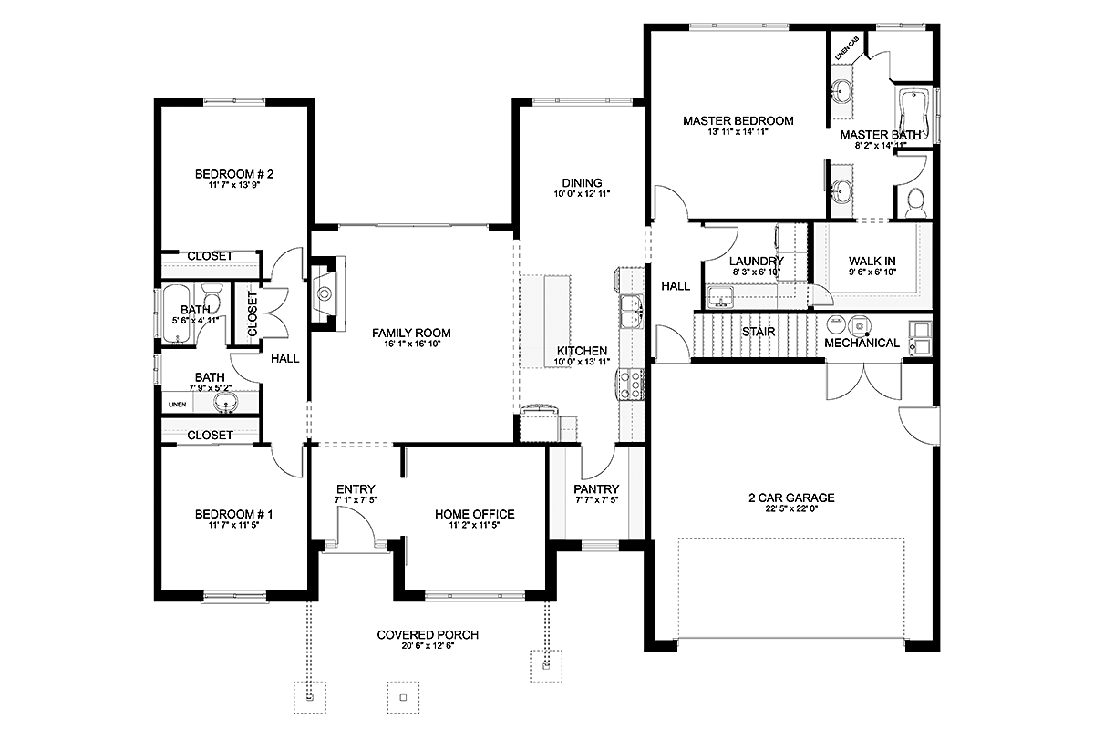 Ranch Traditional Level One of Plan 50529