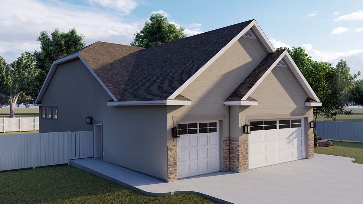 Traditional Plan with 2056 Sq. Ft., 6 Bedrooms, 4 Bathrooms, 3 Car Garage Picture 3