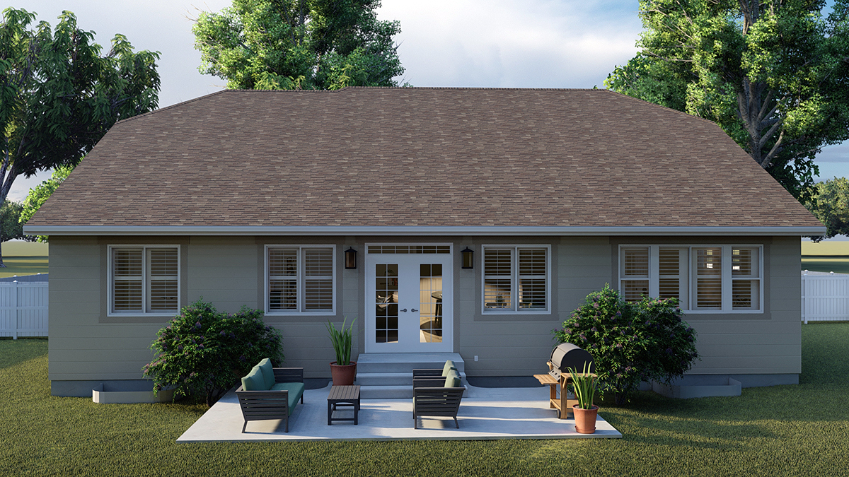 Traditional Rear Elevation of Plan 50530