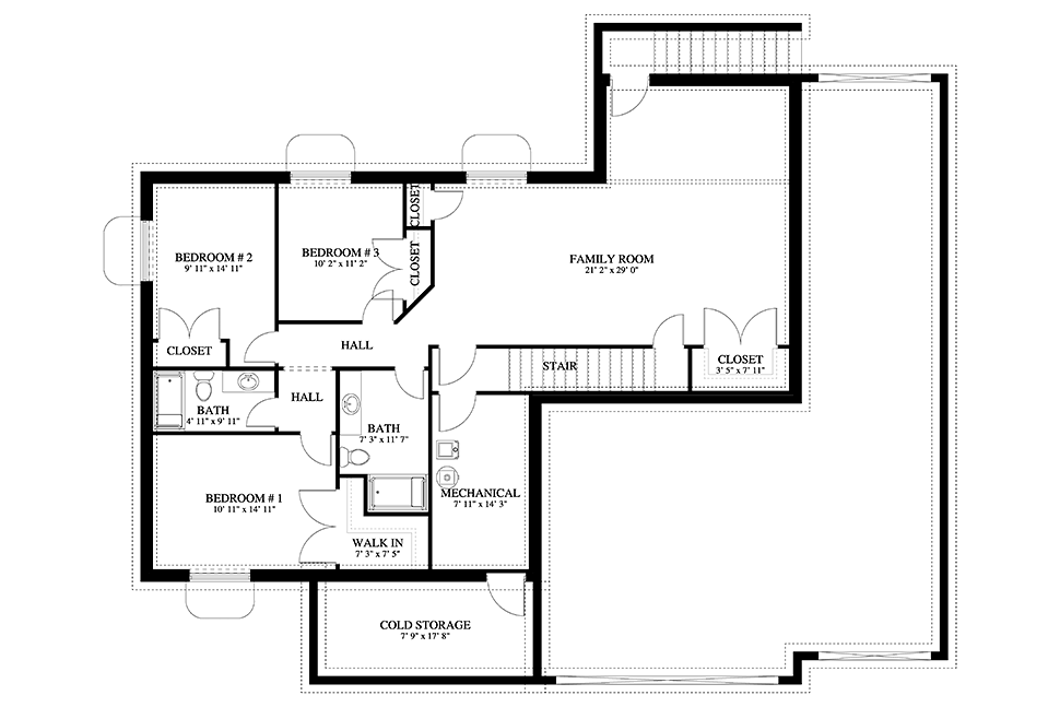 Ranch Lower Level of Plan 50531