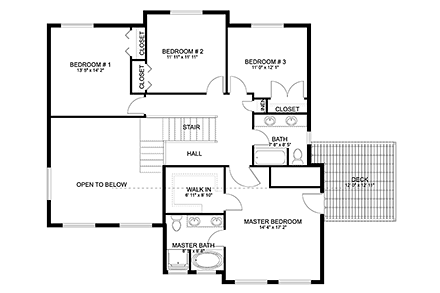 House Plan 50533 Second Level Plan