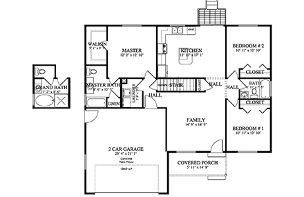 House Plan 50534 First Level Plan