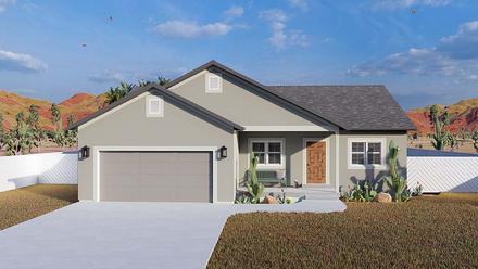 Ranch Traditional Elevation of Plan 50534