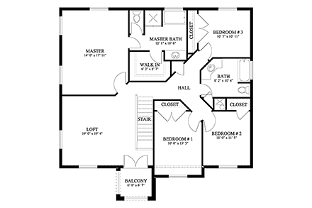 House Plan 50535 Second Level Plan