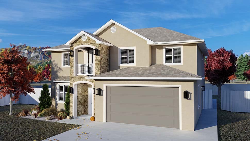 Traditional Plan with 2564 Sq. Ft., 4 Bedrooms, 2 Bathrooms, 2 Car Garage Picture 4