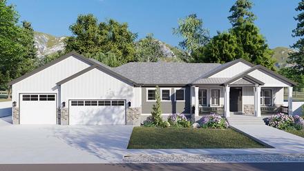 Craftsman Ranch Traditional Elevation of Plan 50536