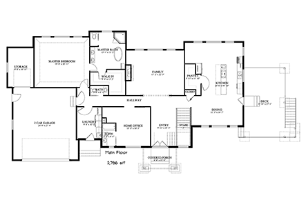 House Plan 50537 First Level Plan