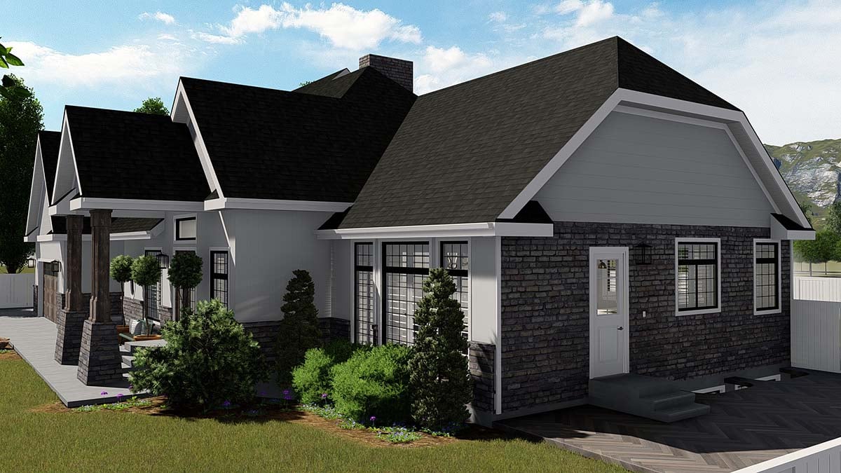 Craftsman, Traditional Plan with 5585 Sq. Ft., 3 Bedrooms, 5 Bathrooms, 2 Car Garage Picture 2