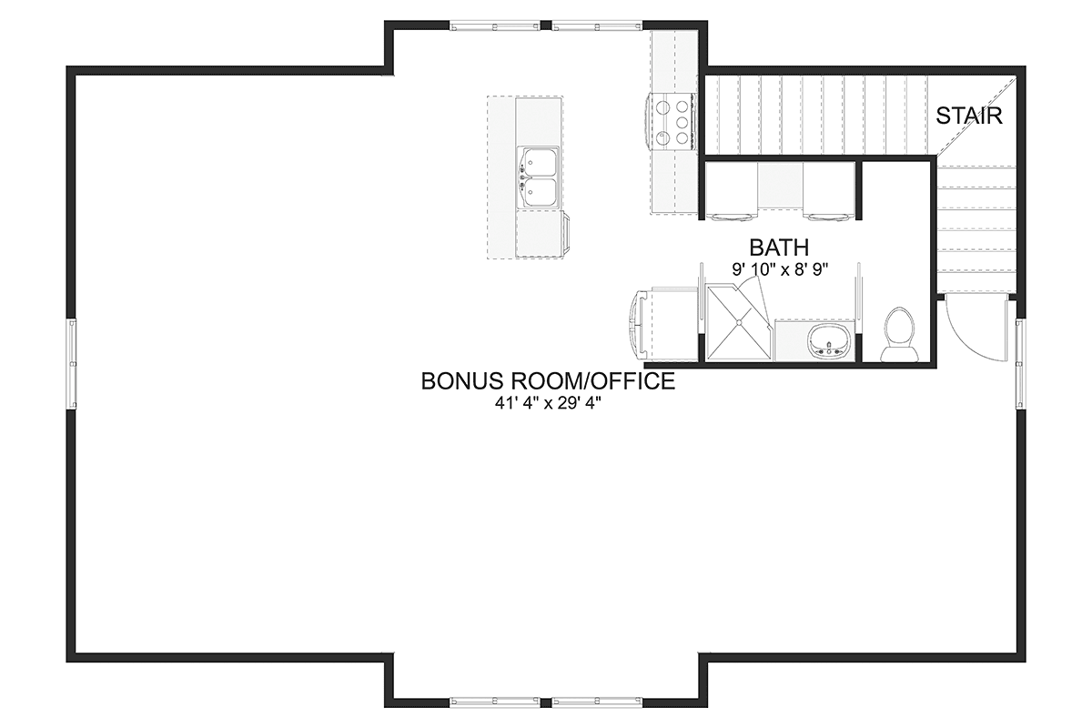 Country Farmhouse Traditional Level Two of Plan 50539