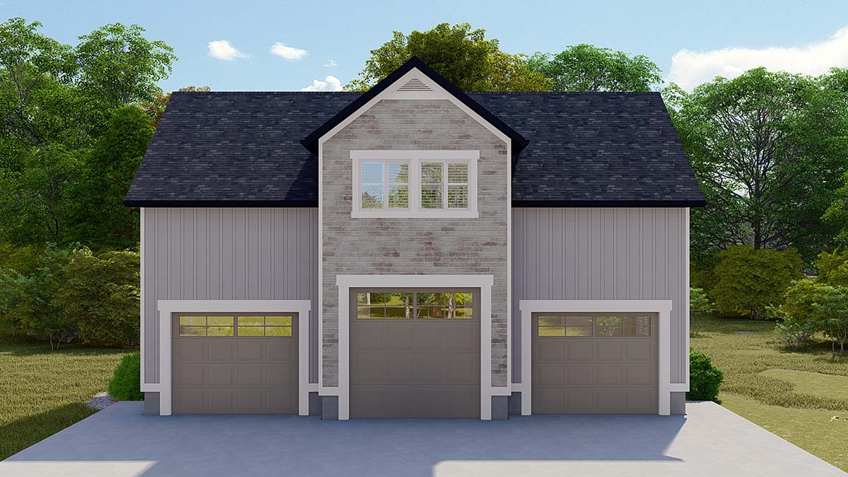 Country, Farmhouse, Traditional Plan with 1148 Sq. Ft., 2 Bathrooms, 3 Car Garage Elevation