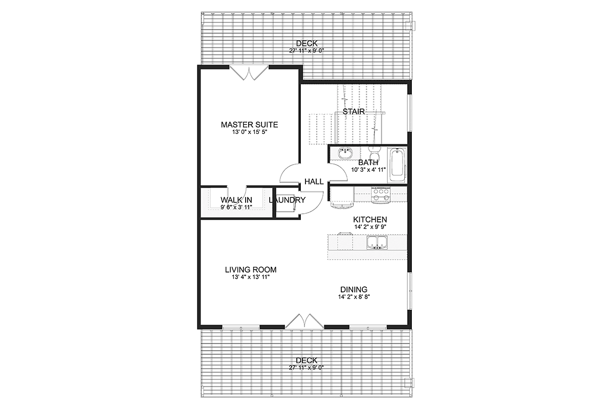 Country Farmhouse Traditional Level Two of Plan 50546