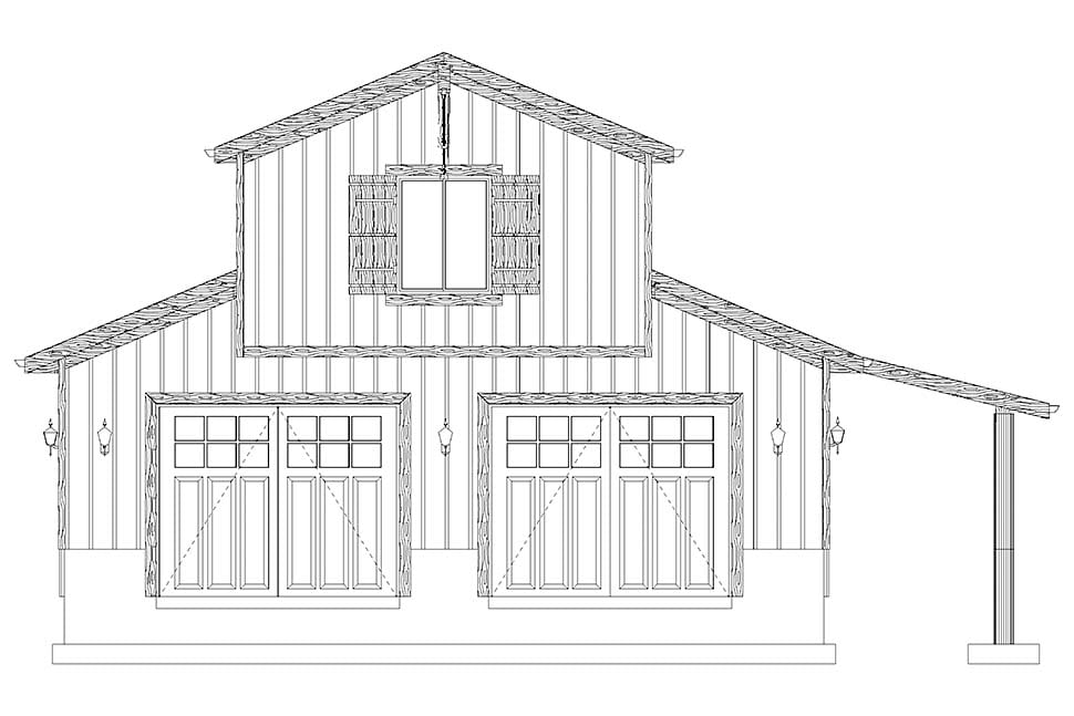 Country, Traditional Plan with 680 Sq. Ft., 1 Bedrooms, 1 Bathrooms, 3 Car Garage Picture 15