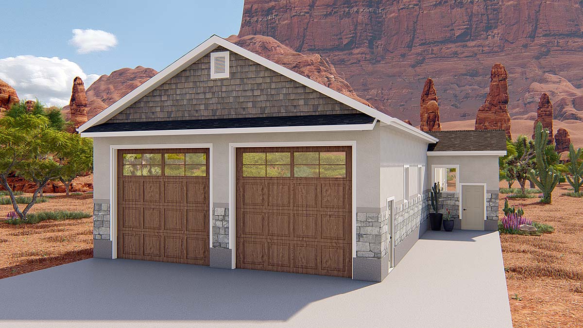 Traditional Plan, 2 Car Garage Elevation